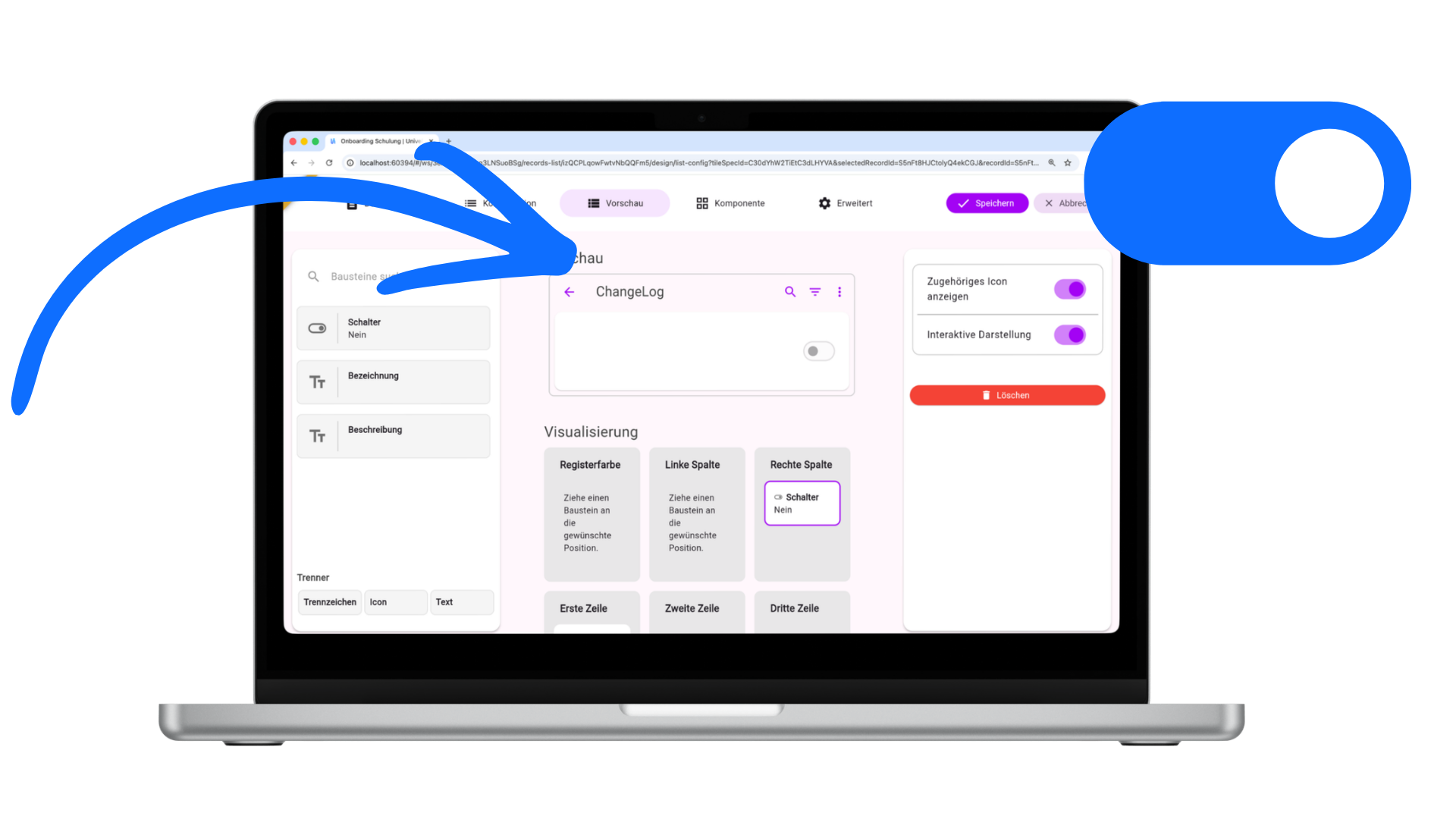 toggle directly in list