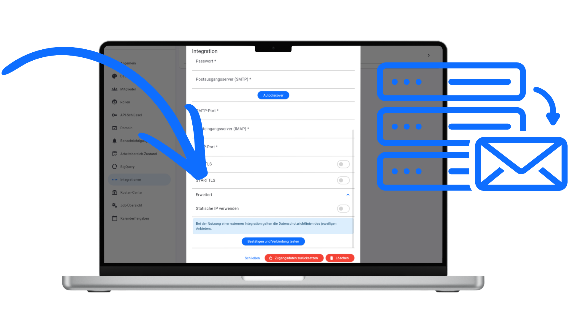 static ip mail integration