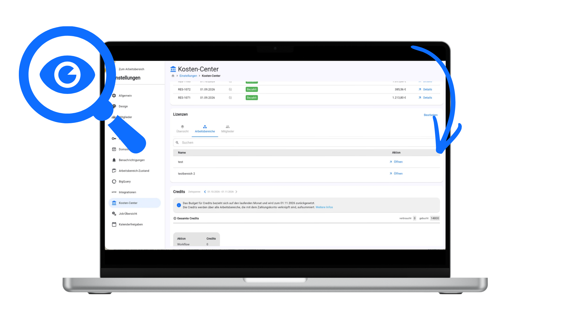 cross workspace user overview