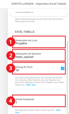 Importiere Tabelle | Univelop Docs